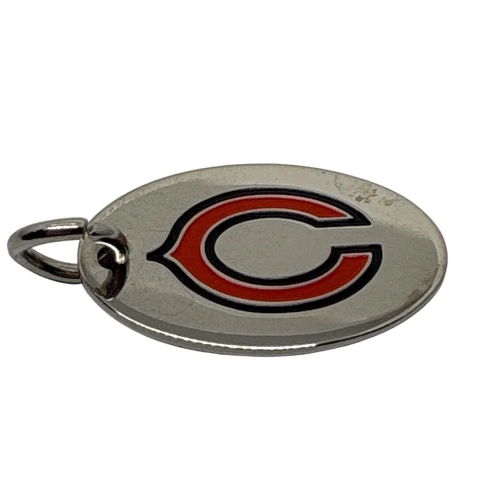 Chicago Bears Logo‎ Oval Metal Charm Pendant NFL Football Fan Gear Da Bears